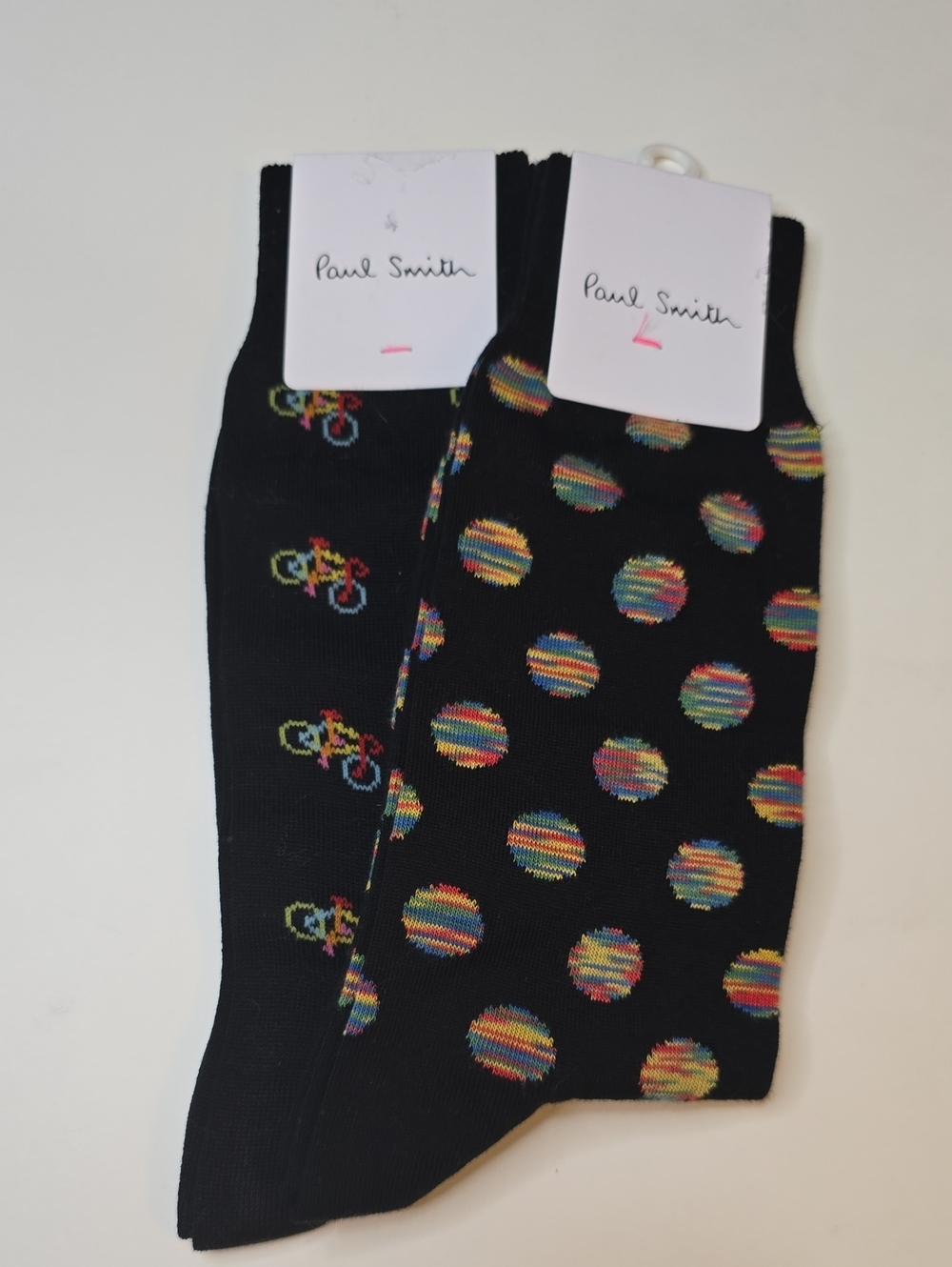 Paul Smith Black Socks with Multicolor Dot and Bike Motifs - 2 Pack